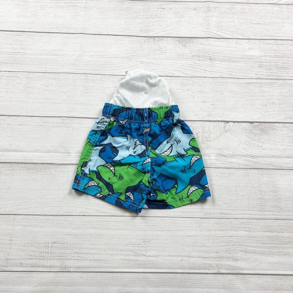 Circo Baby Boy Swim Trunks Shark Print Blue Green Board Shorts 9 Months - Picture 3 of 3